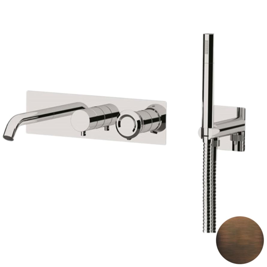 Плитка Remer Element Смеситель для ванны настенный с лейкой ELEMENT бронза масляная  поверхность матовая