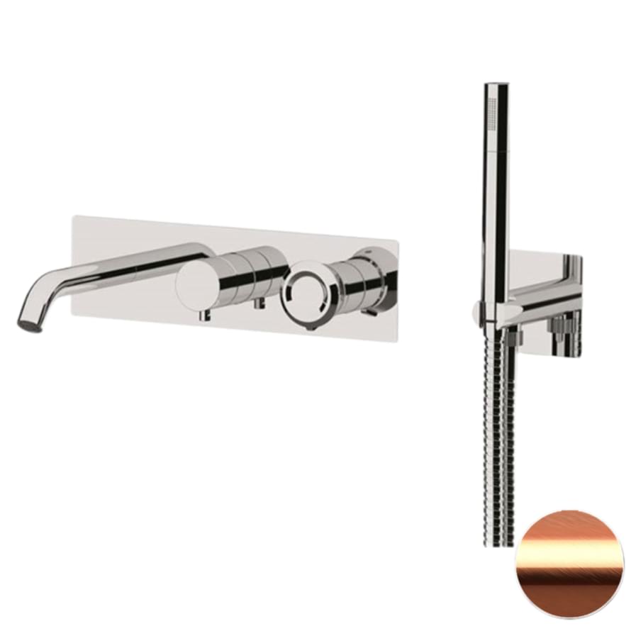 Плитка Remer Element Смеситель для ванны настенный с лейкой ELEMENT медь брашированная  поверхность брашированная