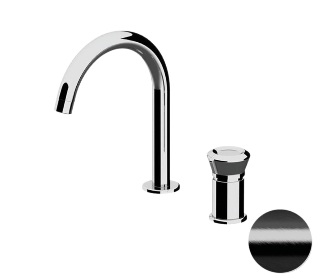 Плитка Remer Element Смеситель для раковины с-образный ELEMENT черный брашированный хром  поверхность брашированная