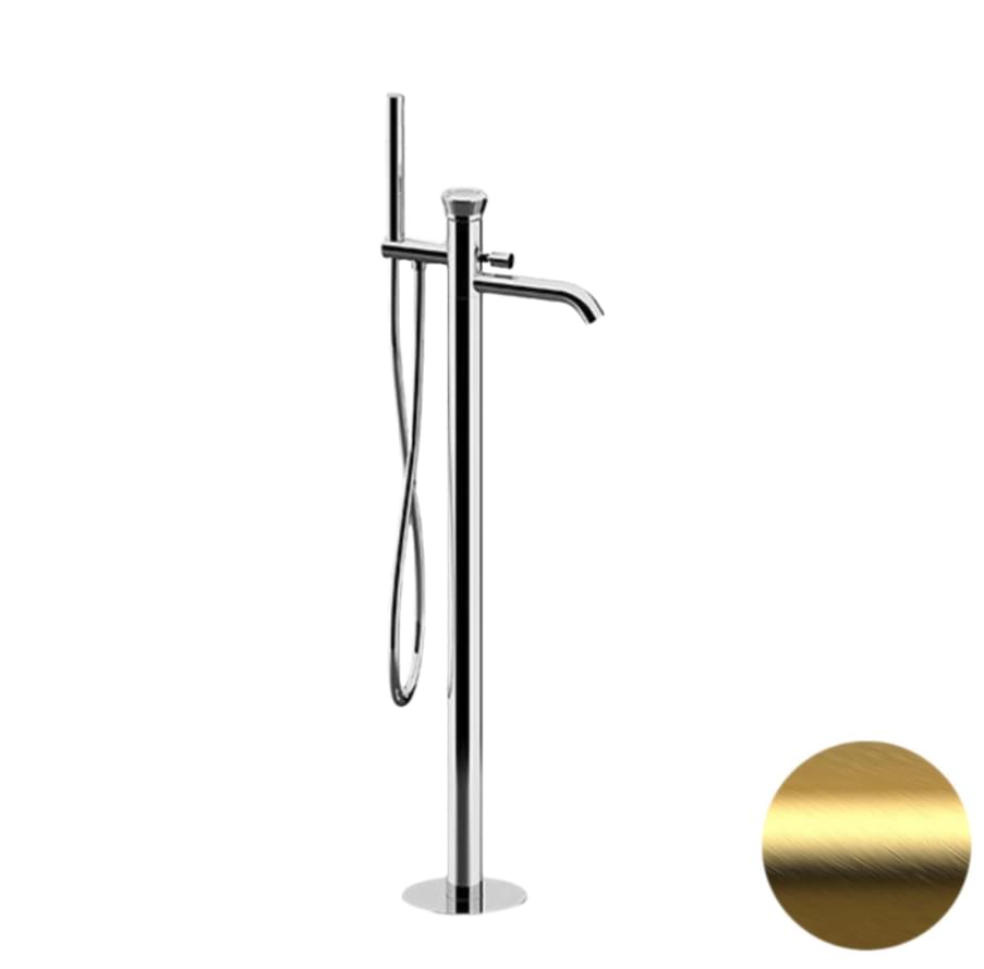 Плитка Remer Element Смеситель напольный для ванны ELEMENT золото брашированное  поверхность брашированная