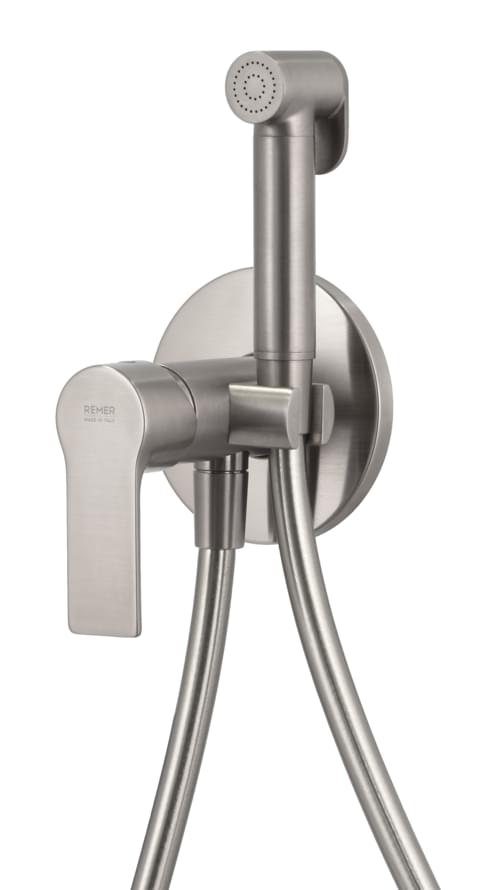 Плитка Remer Energy Гигиенический душ со смесителем ENERGY сталь  поверхность матовая