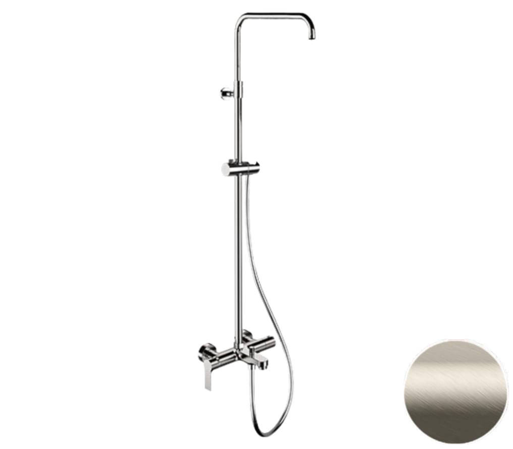 Плитка Remer Energy Душевая система ENERGY с изливом ENERGY сталь  поверхность матовая