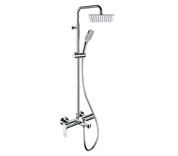 Плитка Remer Energy Душевая система ENERGY с изливом квадратный ENERGY хром  поверхность глянец