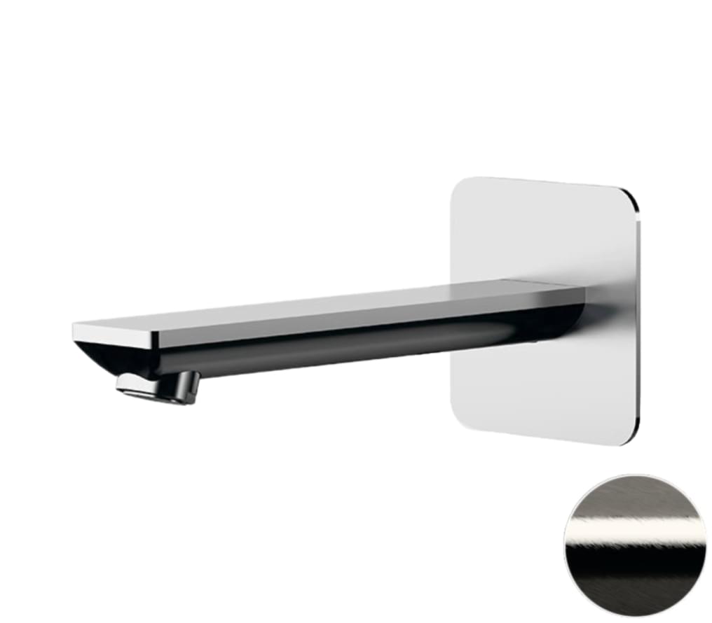 Плитка Remer Energy Излив настенный 18 см ENERGY никель брашированный  поверхность брашированная