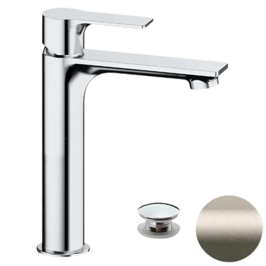 Плитка Remer Energy Смеситель высокий для раковины ENERGY сталь  поверхность матовая