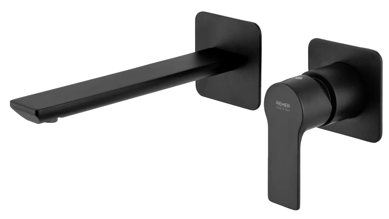 Плитка Remer Energy Смеситель для раковины ENERGY округлый черный матовый  поверхность матовая