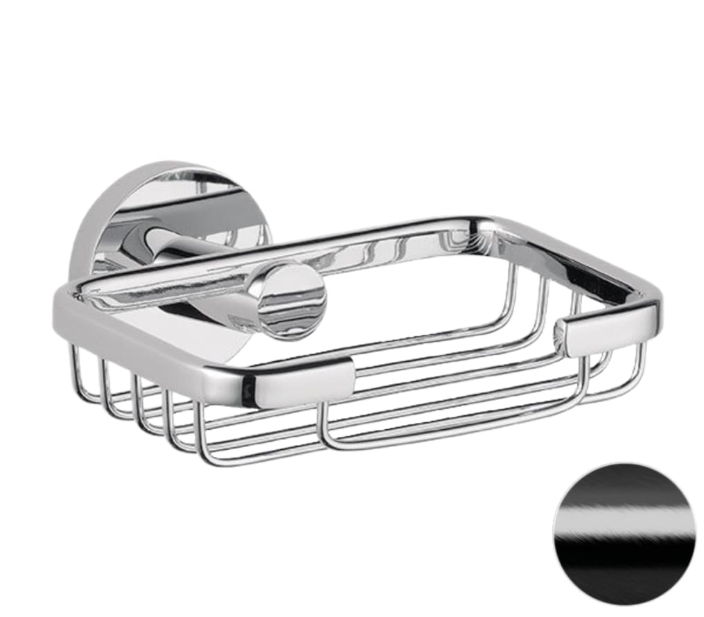 Плитка Remer Guest Мыльница округлая GUEST черный брашированный хром  поверхность брашированная