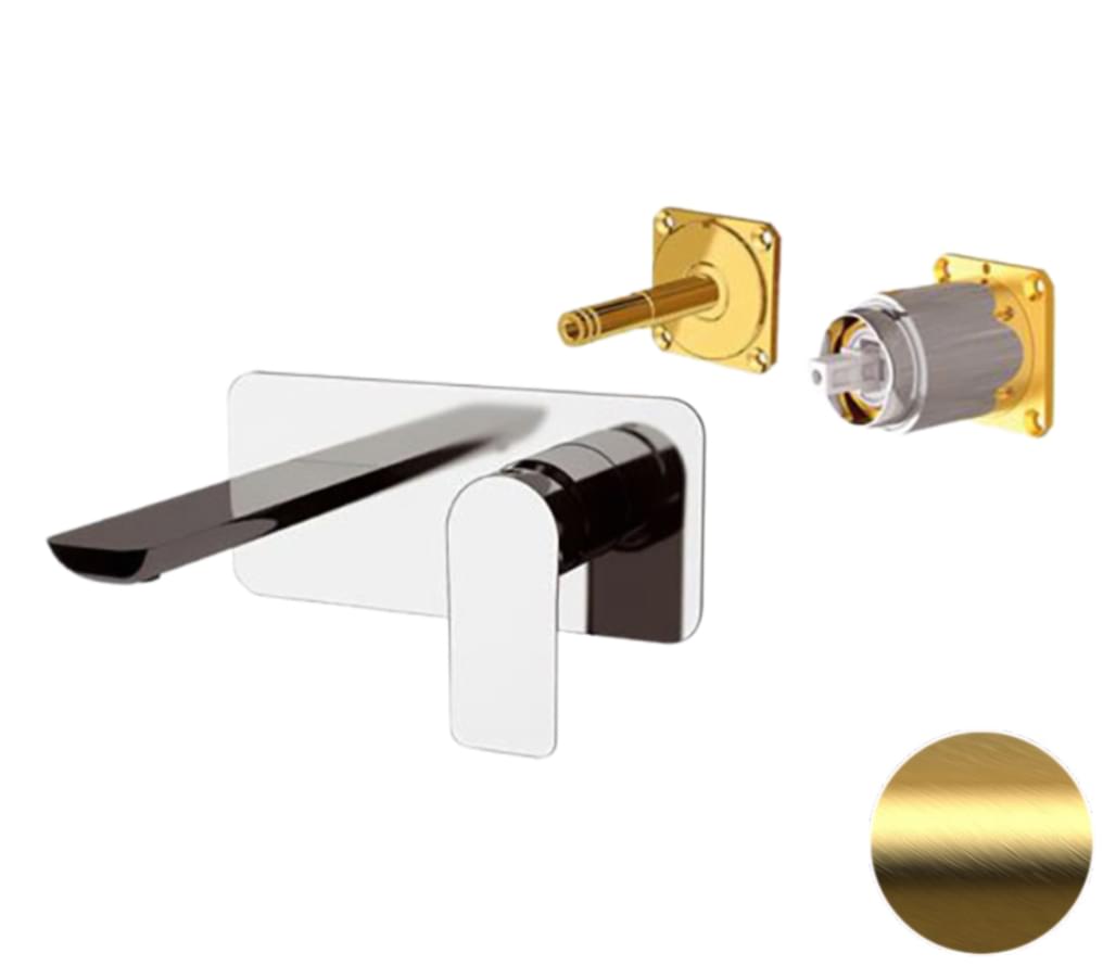 Плитка Remer Infinity Встраиваемый смеситель для раковины INFINITY округлый золото брашированное  поверхность брашированная