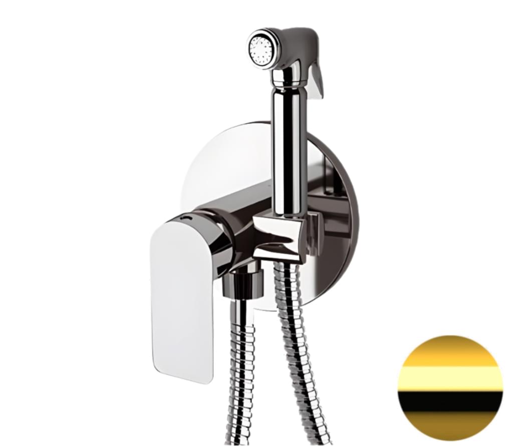 Плитка Remer Infinity Гигиенический душ со смесителем INFINITY золото глянцевое  поверхность глянец