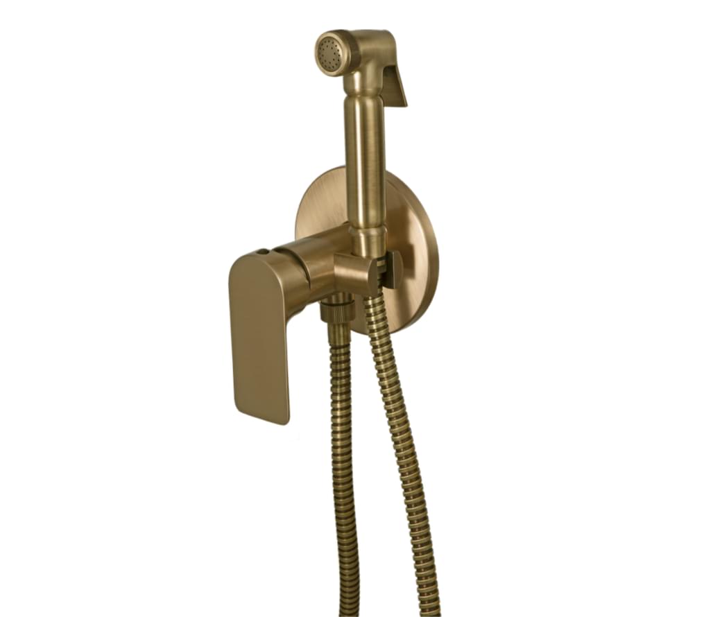 Плитка Remer Infinity Гигиенический душ со смесителем INFINITY латунь состаренная  поверхность брашированная