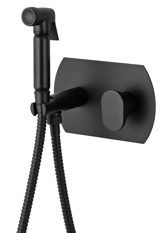 Плитка Remer Infinity Гигиенический душ со смесителем INFINITY черный матовый  поверхность матовая