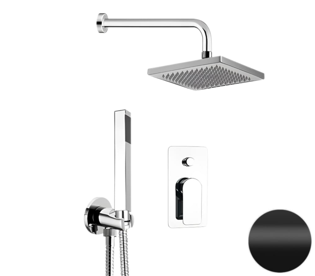 Плитка Remer Infinity Душевая система квадратный INFINITY черный матовый  поверхность матовая