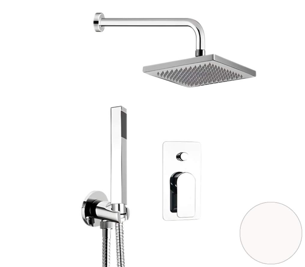 Плитка Remer Infinity Душевая система с верхним душем и ручной лейкой INFINITY белый матовый  поверхность матовая