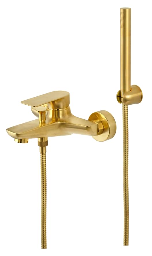 Плитка Remer Infinity Настенный смеситель для ванны INFINITY золото брашированное  поверхность брашированная