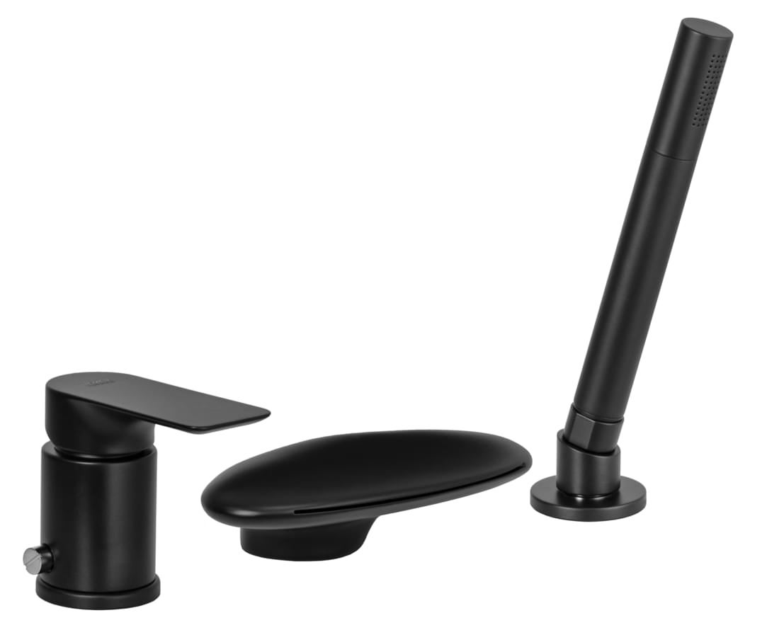 Плитка Remer Infinity Смеситель в борт ванны INFINITY черный матовый  поверхность матовая