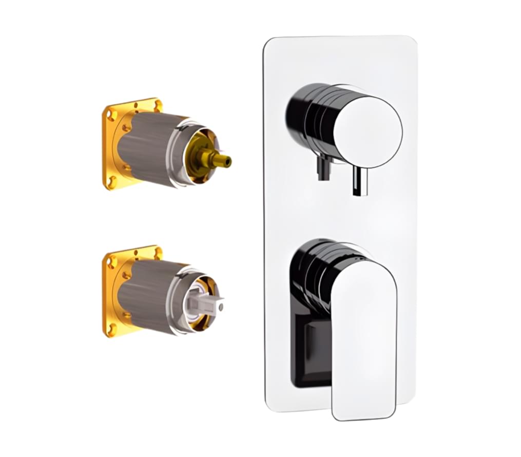 Плитка Remer Infinity Смеситель встраиваемый для душа на 2 выхода INFINITY хром  поверхность глянец