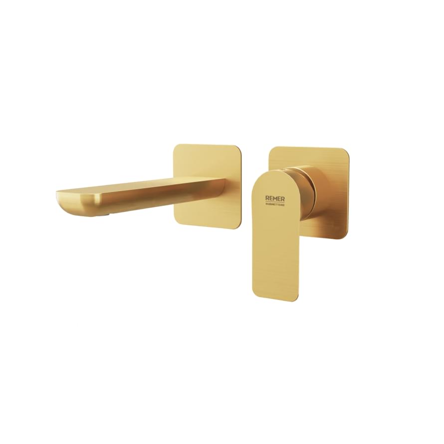 Плитка Remer Infinity Смеситель встраиваемый округлый для раковины INFINITY золото брашированное  поверхность брашированная