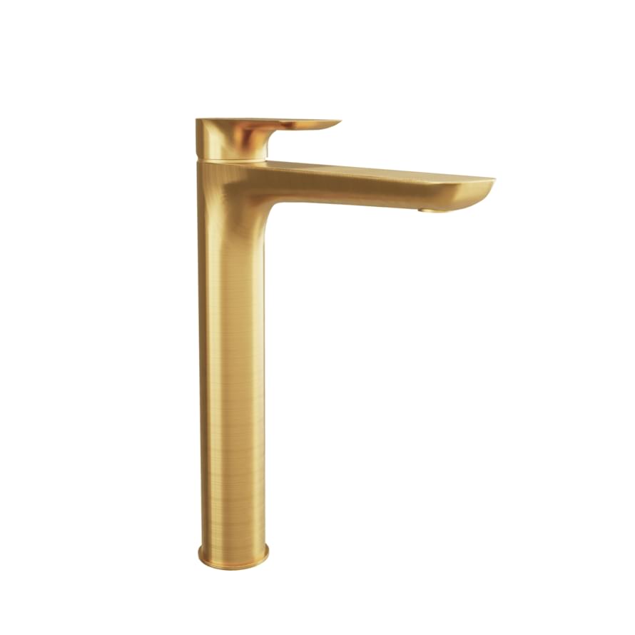 Плитка Remer Infinity Смеситель высокий для раковины INFINITY золото брашированное  поверхность брашированная