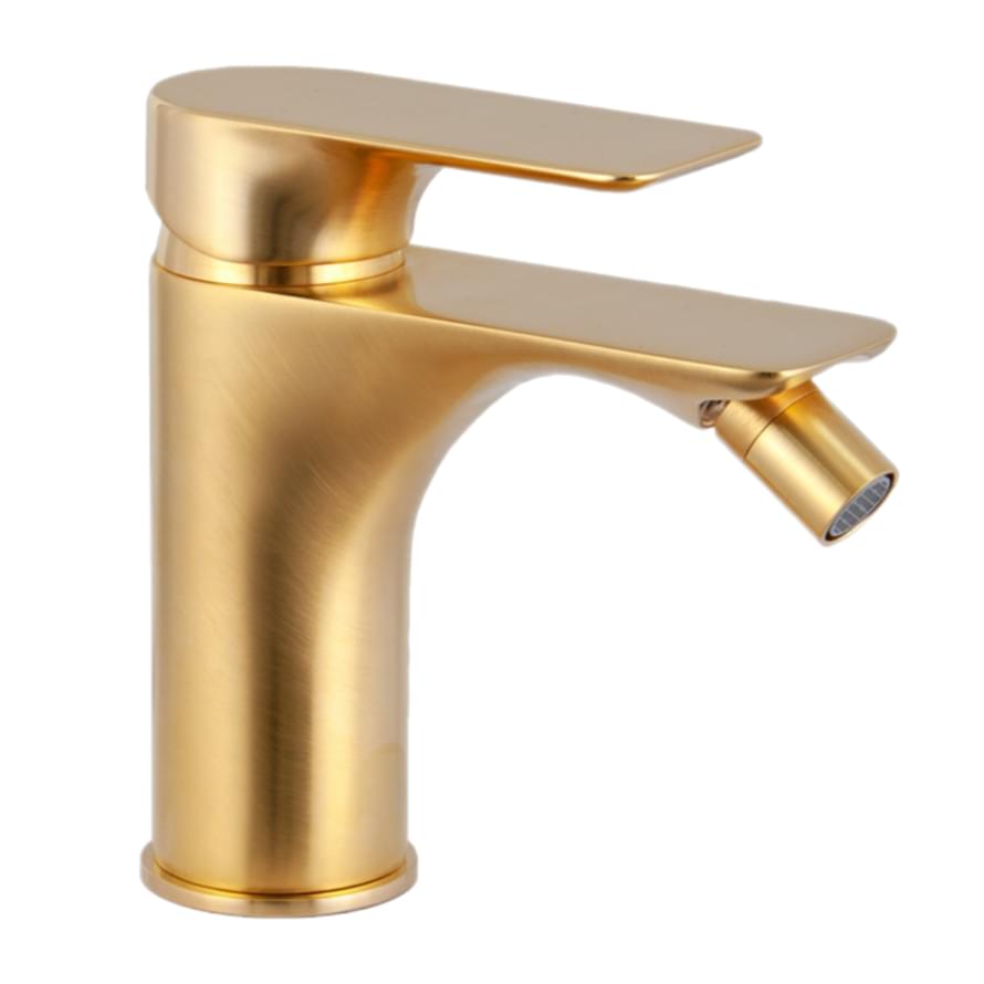 Плитка Remer Infinity Смеситель для биде округлый INFINITY золото брашированное  поверхность брашированная