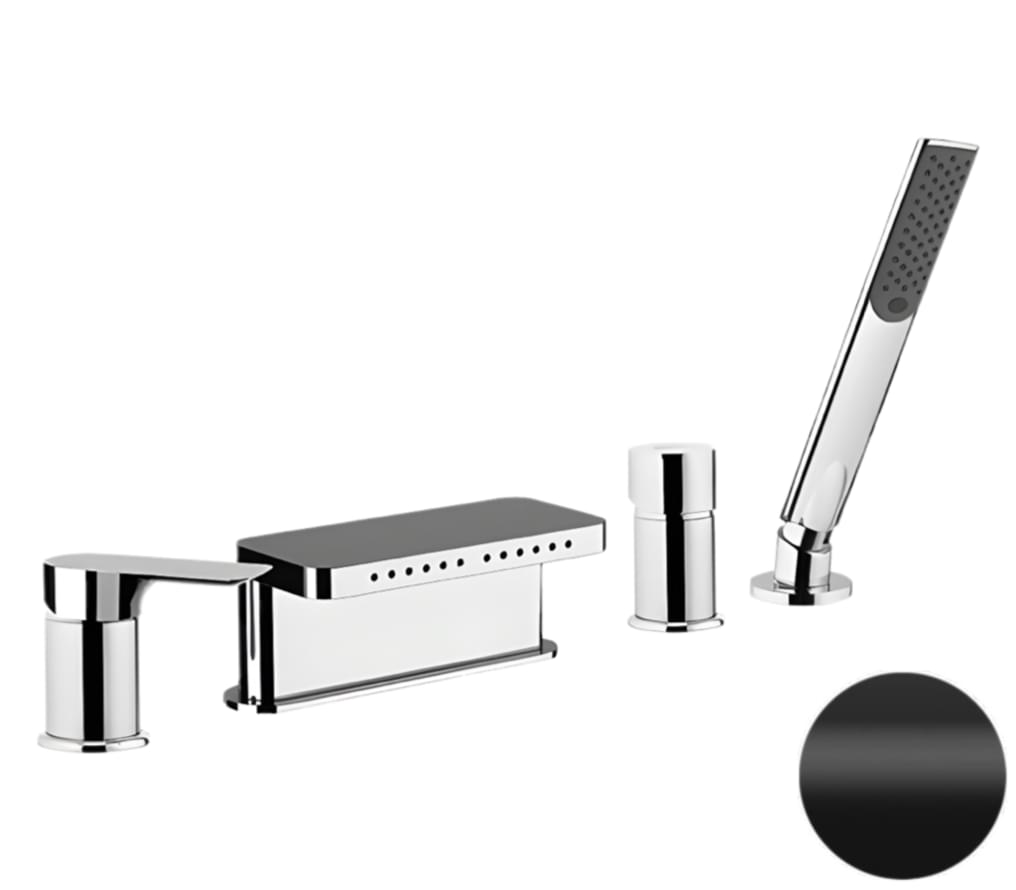 Плитка Remer Infinity Смеситель для ванны INFINITY округлый черный матовый  поверхность матовая