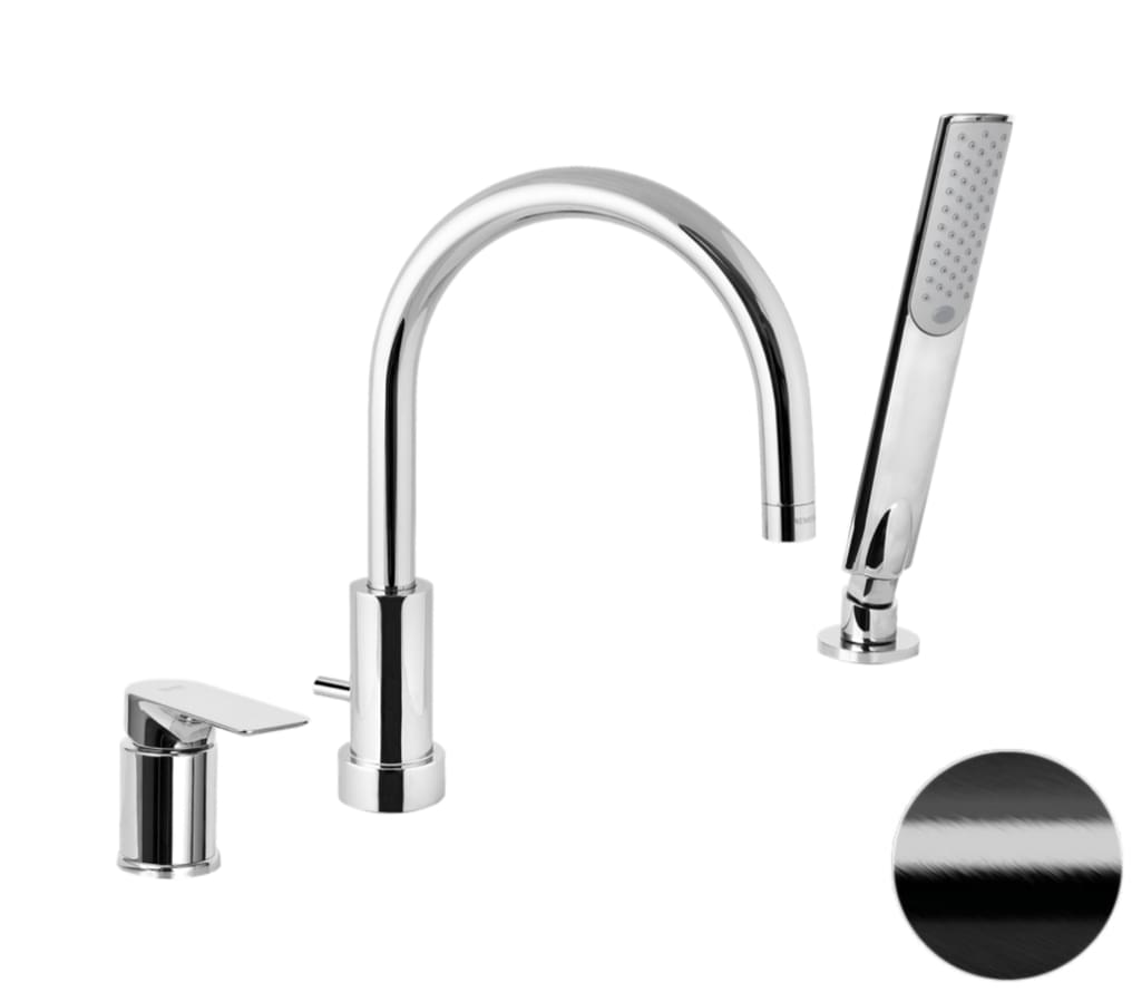 Плитка Remer Infinity Смеситель для ванны INFINITY черный брашированный хром  поверхность брашированная