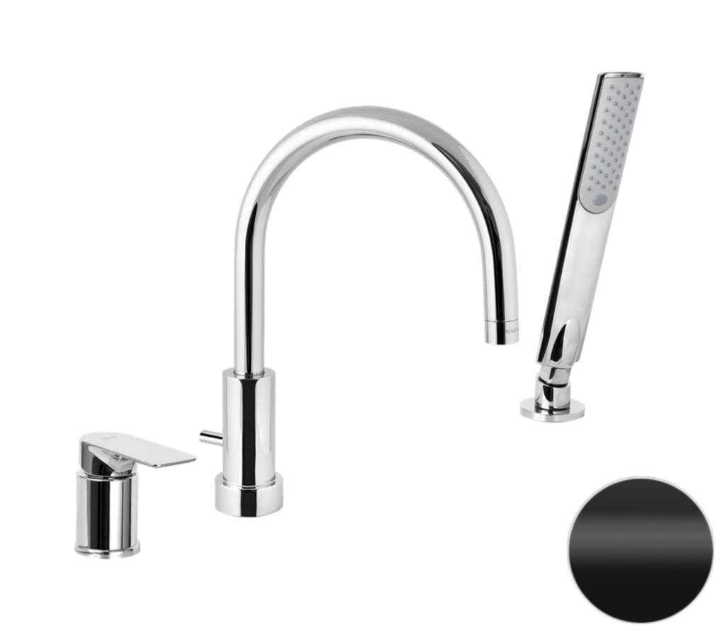 Плитка Remer Infinity Смеситель для ванны INFINITY черный матовый округлый  поверхность матовая