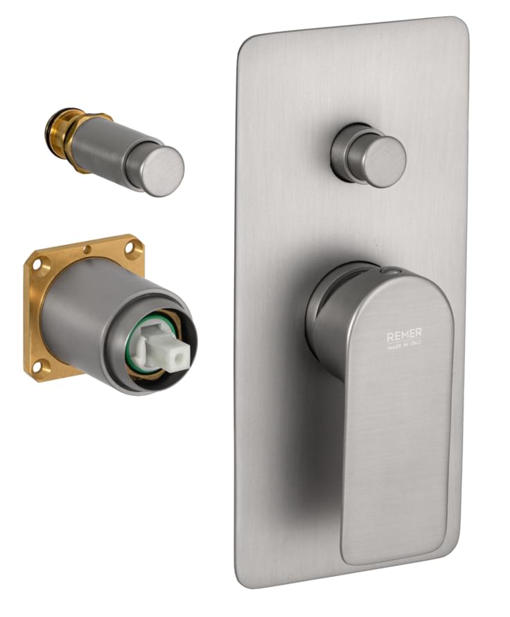 Плитка Remer Infinity Смеситель для душа INFINITY никель матовый брашированный  поверхность микс