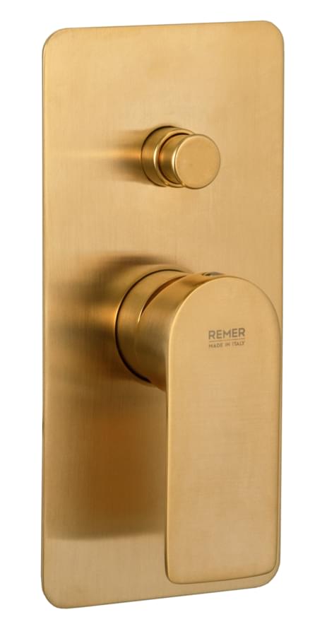 Плитка Remer Infinity Смеситель для душа на 2 выхода INFINITY золото брашированное  поверхность брашированная