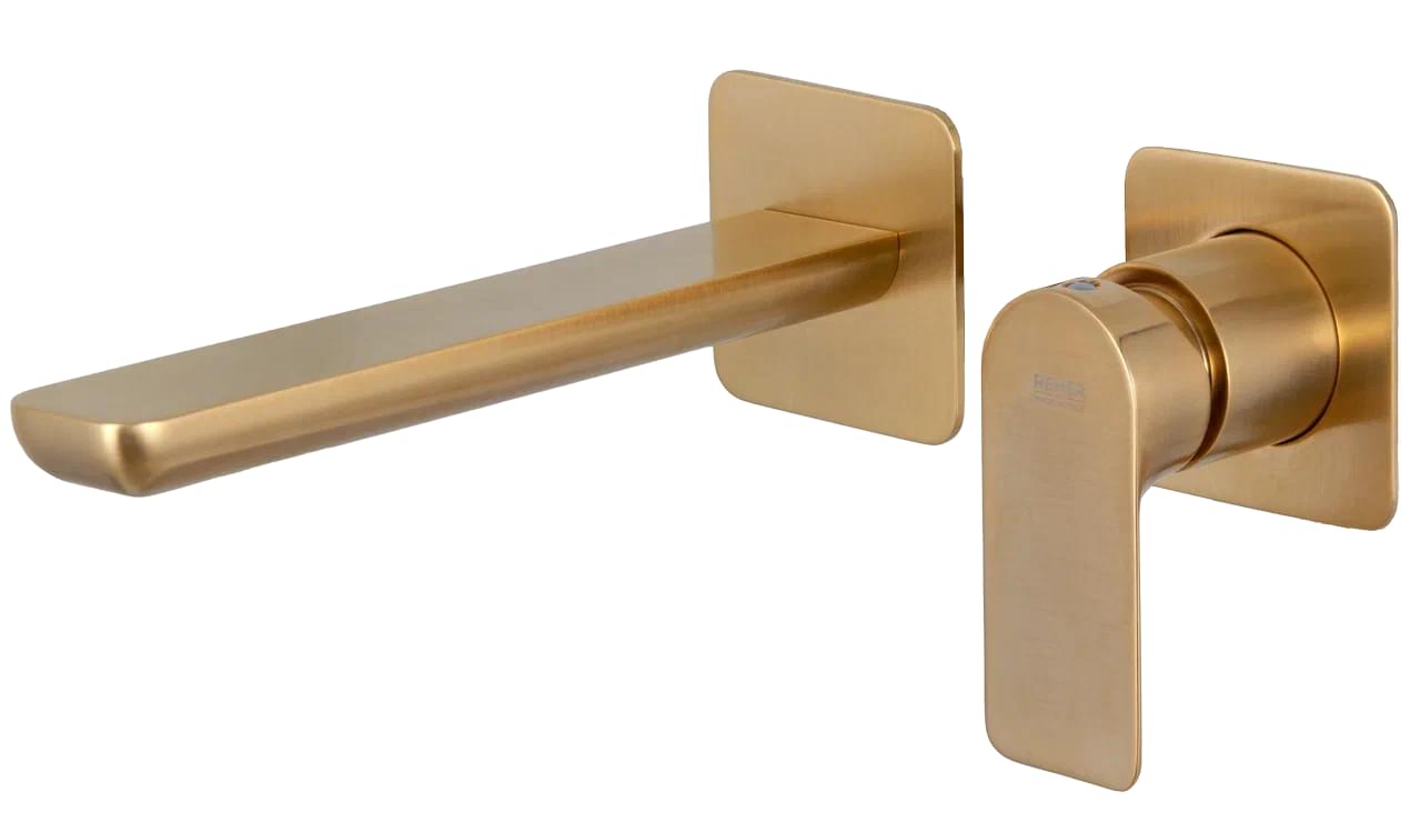 Плитка Remer Infinity Смеситель для раковины INFINITY золото брашированное  поверхность брашированная