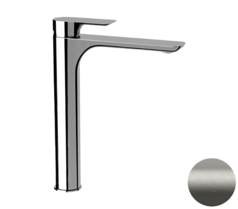 Плитка Remer Infinity Смеситель для раковины INFINITY никель матовый брашированный  поверхность микс