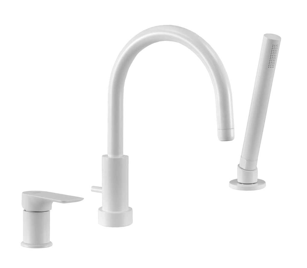 Плитка Remer Infinity Смеситель на борт ванны INFINITY белый матовый  поверхность матовая