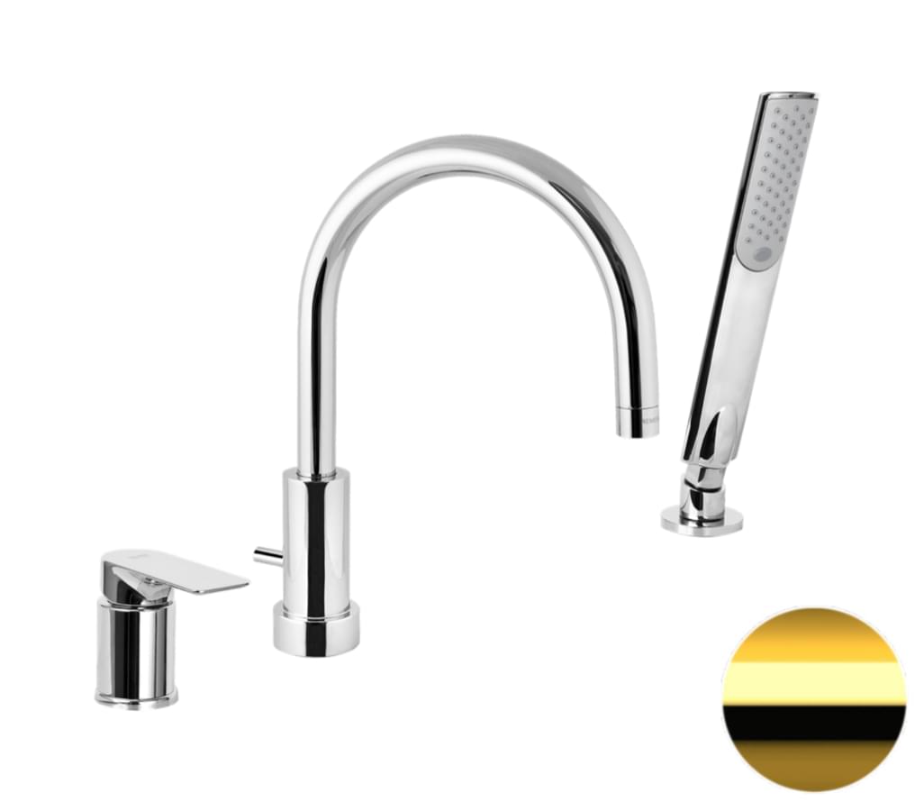 Плитка Remer Infinity Смеситель на борт ванны округлый INFINITY золото глянцевое  поверхность глянец