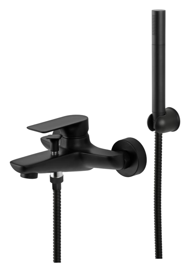 Плитка Remer Infinity Смеситель настенный для ванны INFINITY черный матовый  поверхность матовая