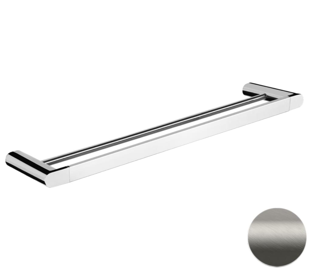 Плитка Remer Lounge Полотенцедержатель двойной 60 см LOUNGE никель матовый брашированный  поверхность микс