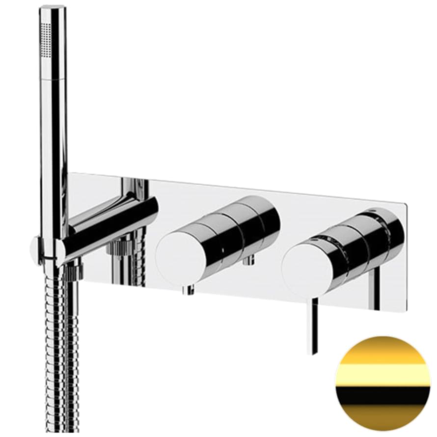 Плитка Remer Metrica Встраиваемый квадратный смеситель для душа METRICA золото глянцевое  поверхность глянец