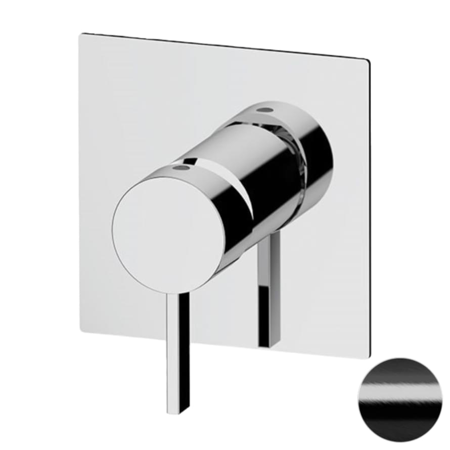 Плитка Remer Metrica Встраиваемый квадратный смеситель для душа METRICA черный брашированный хром  поверхность брашированная