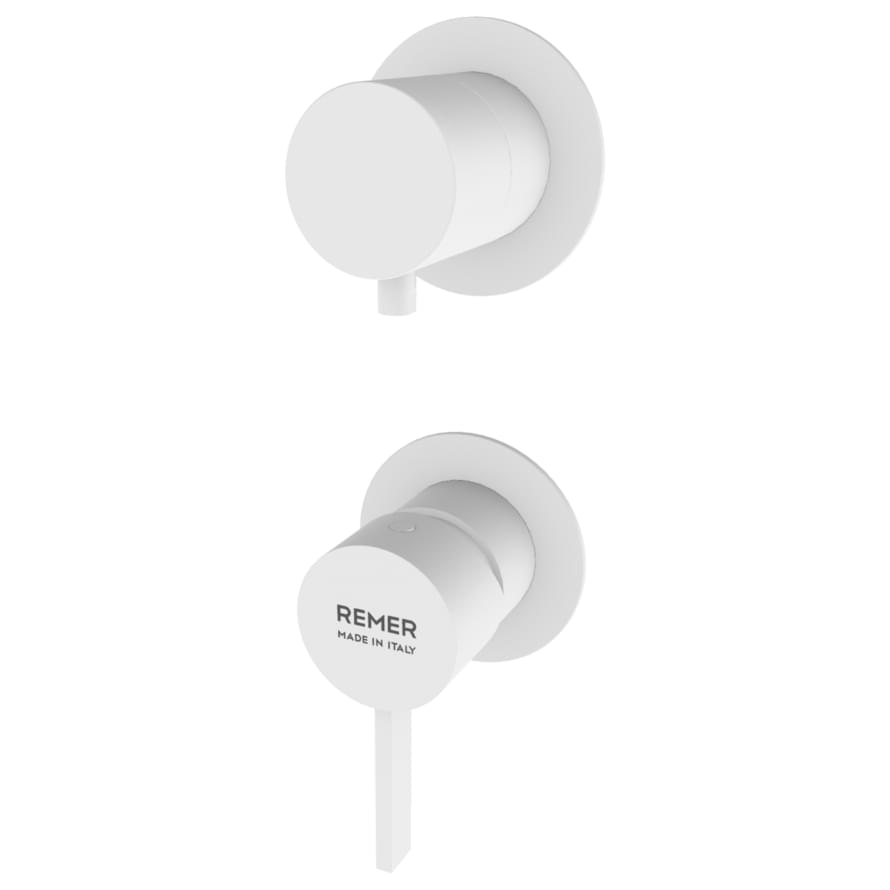 Плитка Remer Metrica Встраиваемый округлый смеситель для душа METRICA белый матовый  поверхность матовая