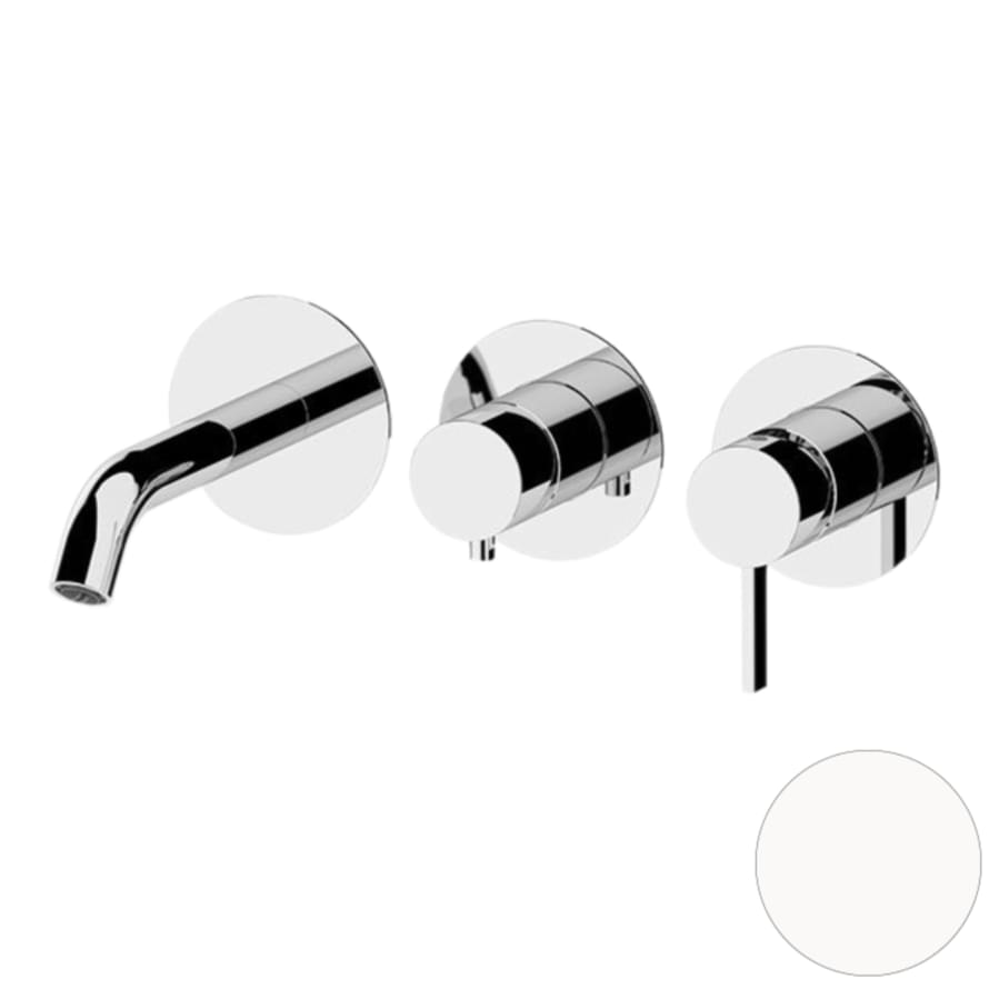 Плитка Remer Metrica Встраиваемый смеситель для ванны METRICA белый матовый  поверхность матовая