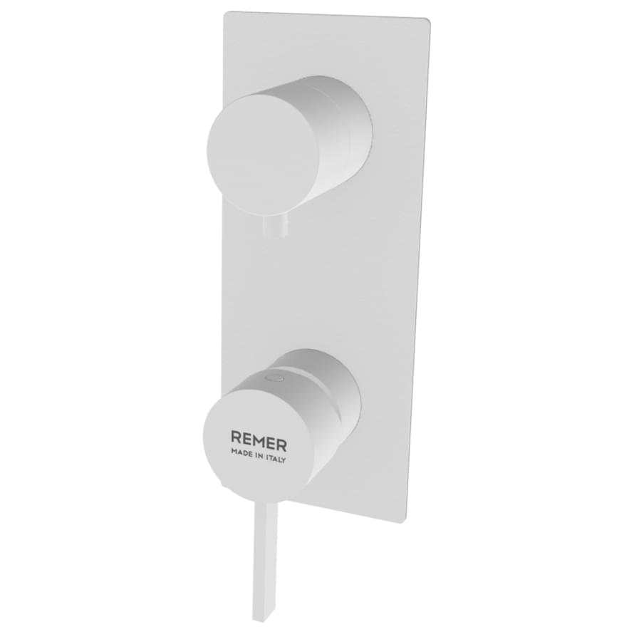 Плитка Remer Metrica Встраиваемый смеситель для душа округлый METRICA белый матовый  поверхность матовая