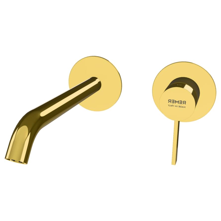 Плитка Remer Metrica Встраиваемый смеситель для раковины METRICA золото глянцевое  поверхность глянец