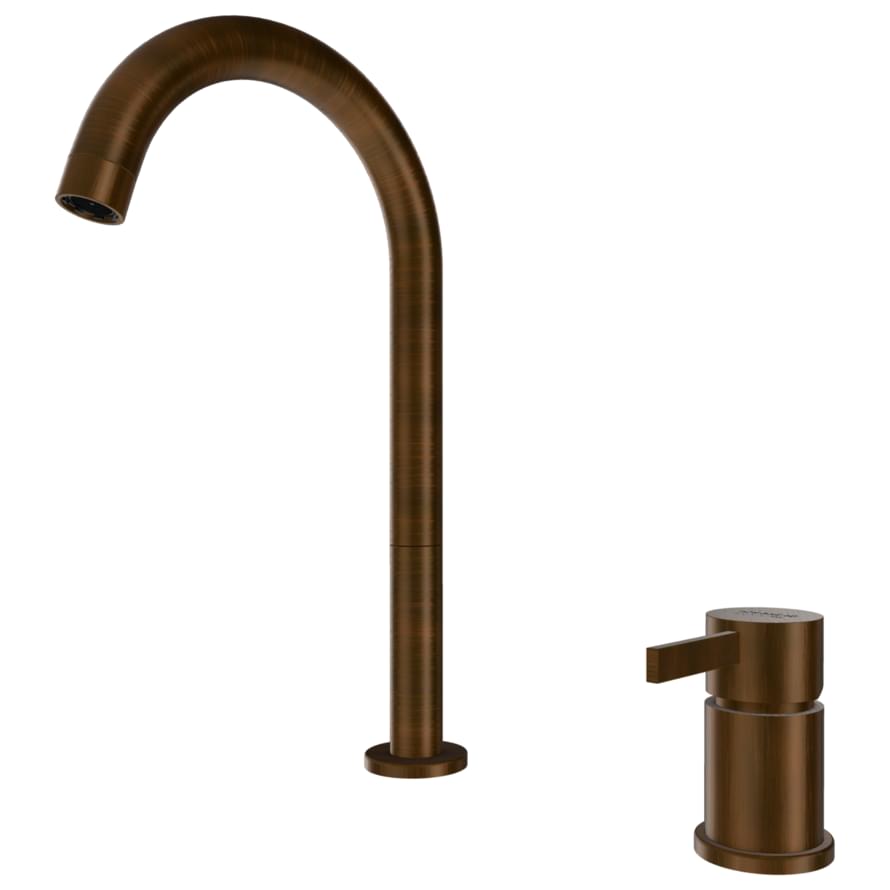 Плитка Remer Metrica Выоский смеситель для раковины METRICA бронза масляная  поверхность матовая