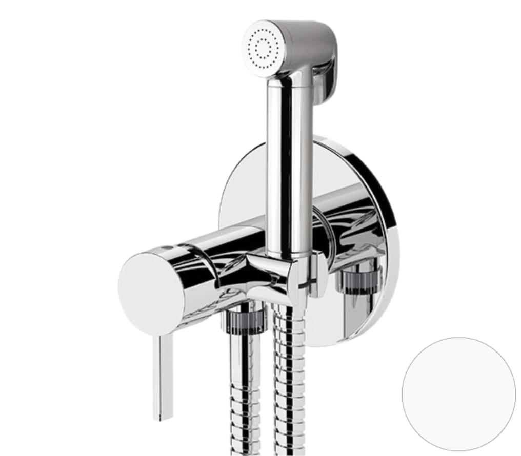 Плитка Remer Metrica Гигиенический душ со смесителем METRICA белый матовый  поверхность матовая