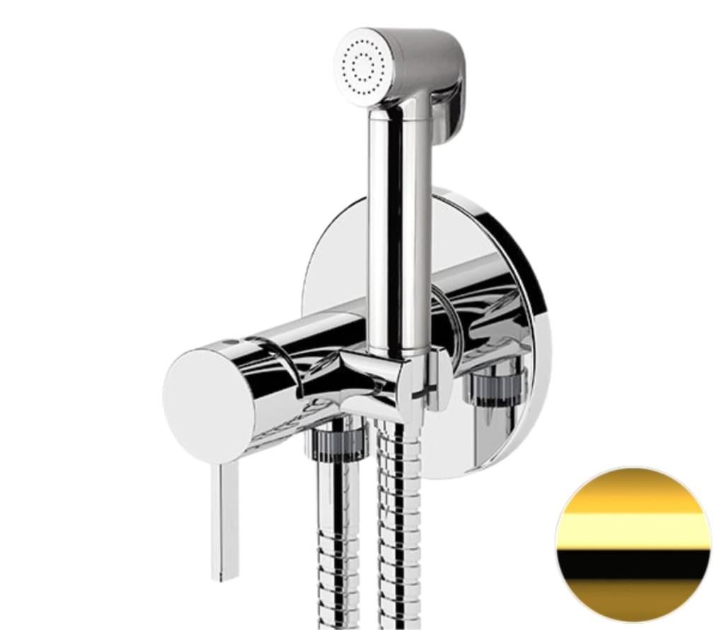 Плитка Remer Metrica Гигиенический душ со смесителем METRICA золото глянцевое  поверхность глянец