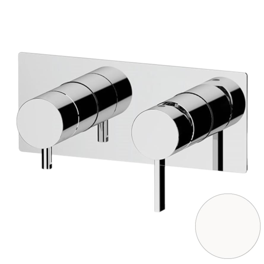 Плитка Remer Metrica Квадратный смеситель для душа встраиваемый METRICA белый матовый  поверхность матовая
