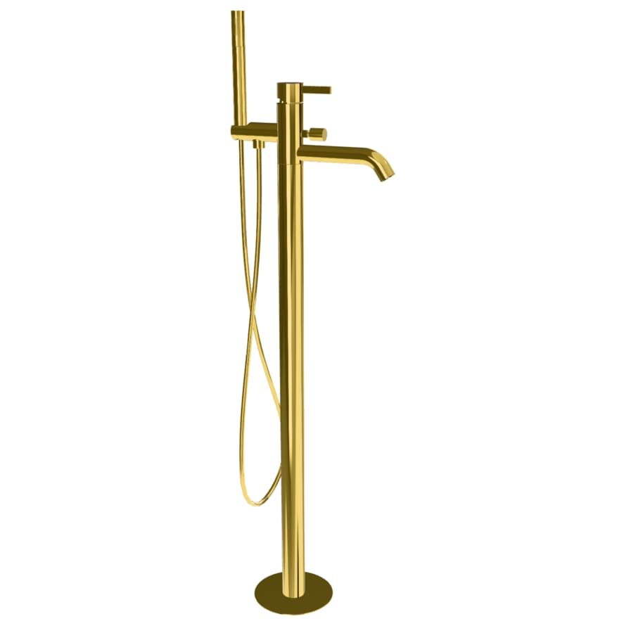 Плитка Remer Metrica Напольный смеситель для ванны METRICA золото глянцевое  поверхность глянец