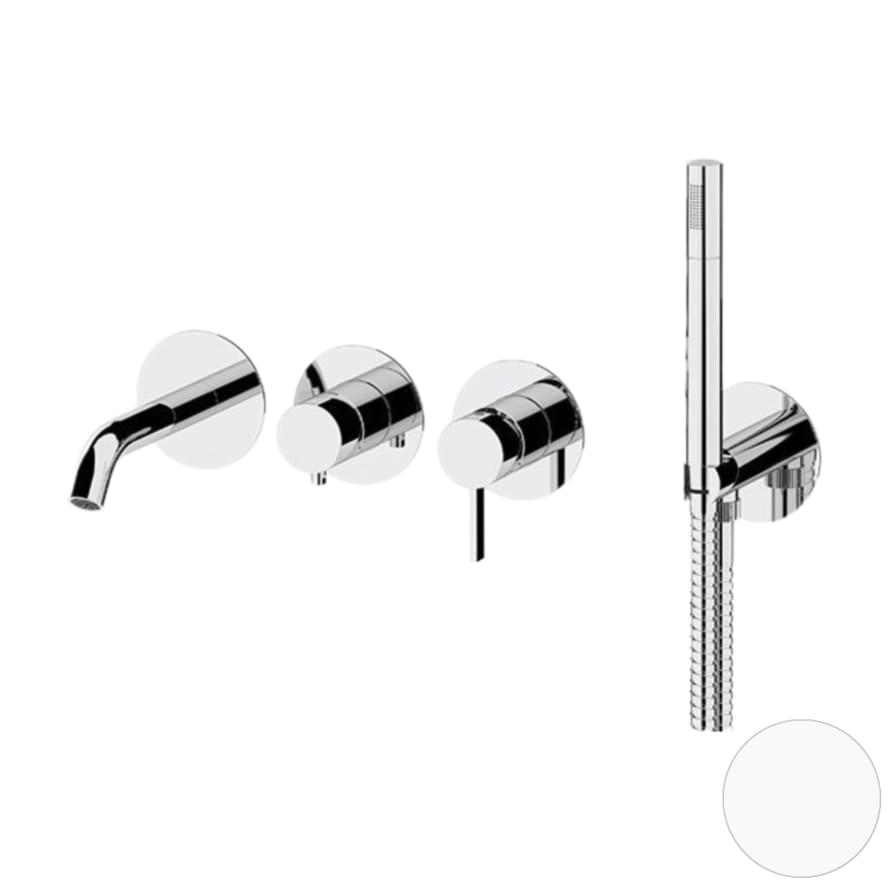 Плитка Remer Metrica Настенный смеситель для ванны METRICA белый матовый  поверхность матовая