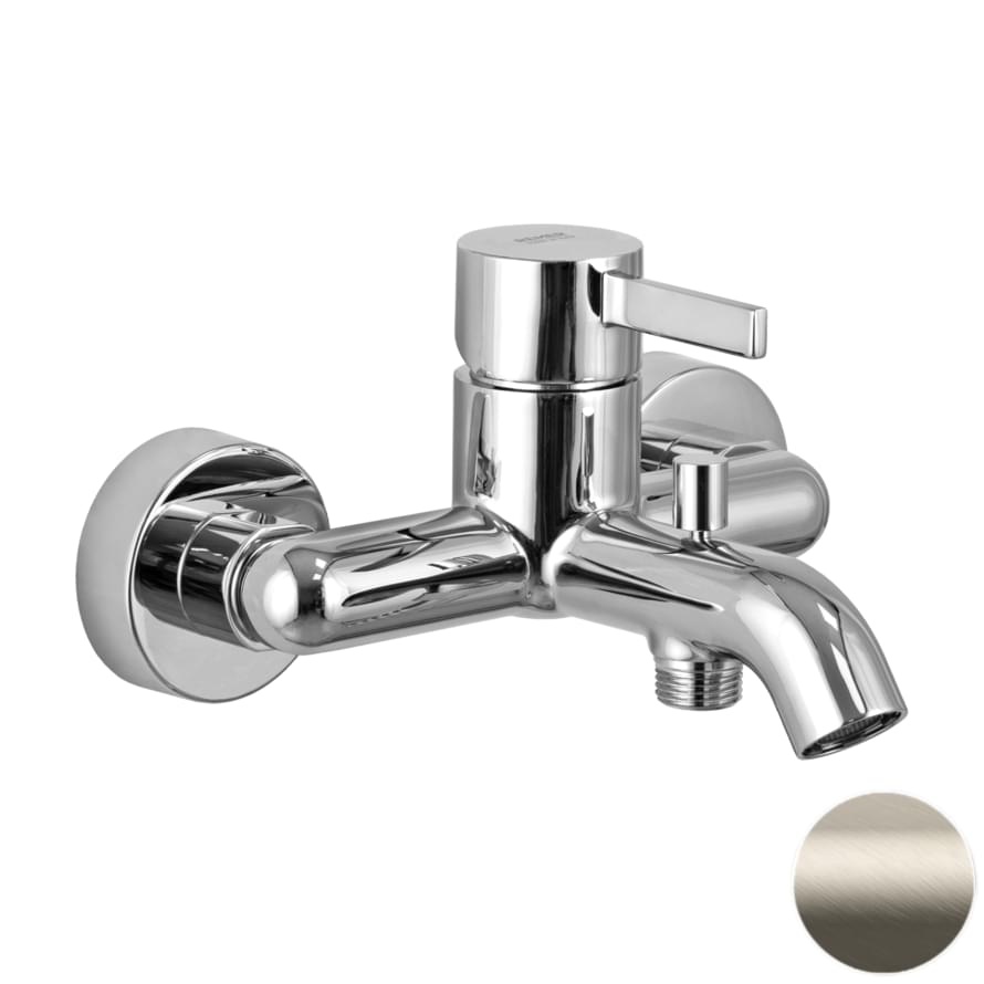 Плитка Remer Metrica Округлый встраиваемый смеситель для ванны METRICA сталь  поверхность матовая