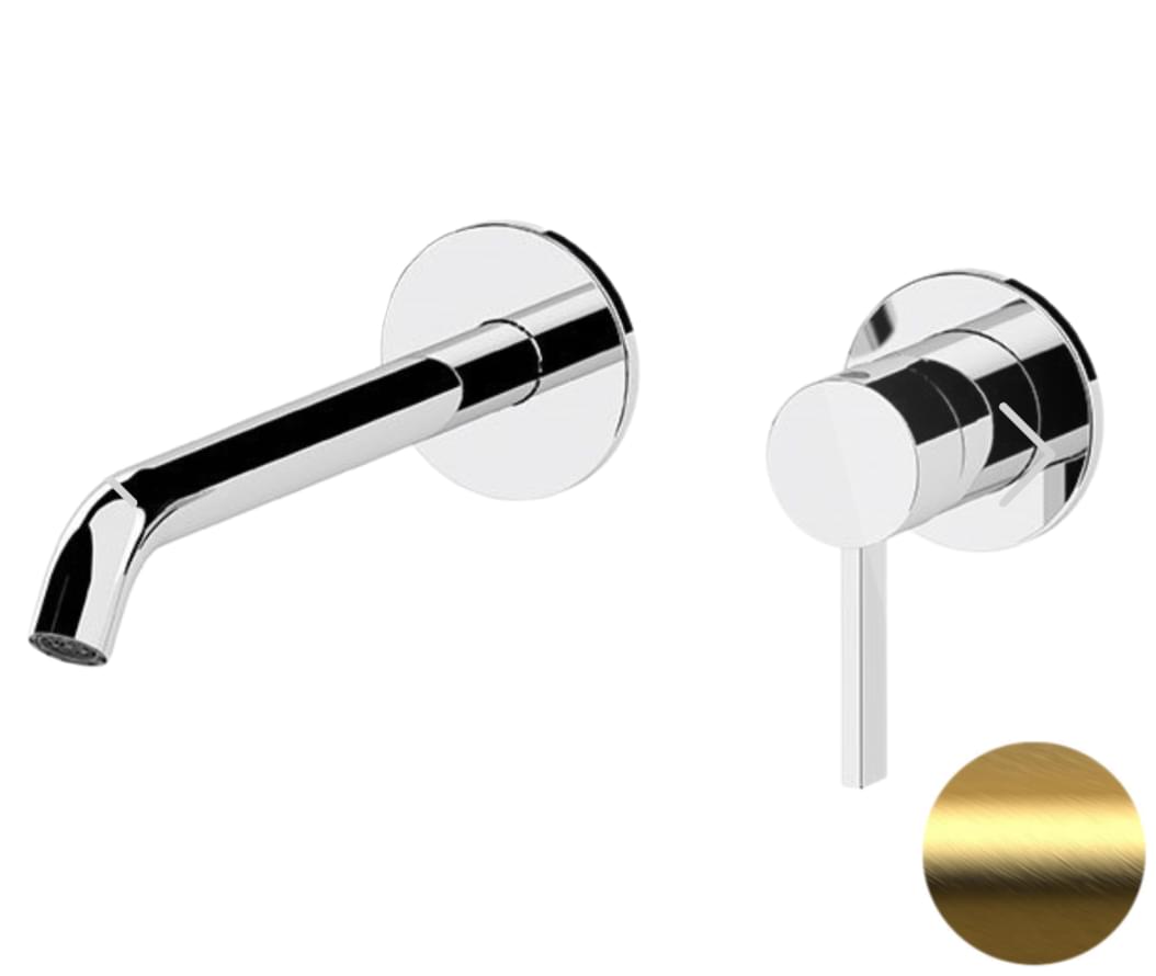 Плитка Remer Metrica Округлый встраиваемый смеситель для раковины METRICA золото брашированное  поверхность брашированная