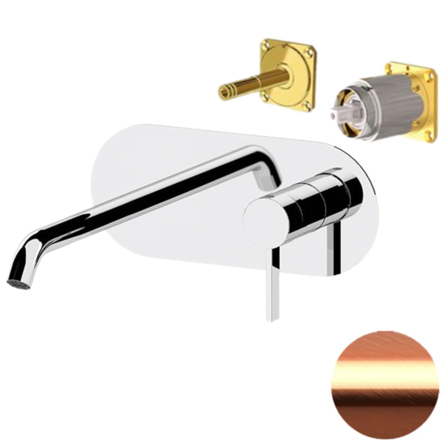 Плитка Remer Metrica Округлый смеситель для раковины METRICA медь брашированная  поверхность брашированная