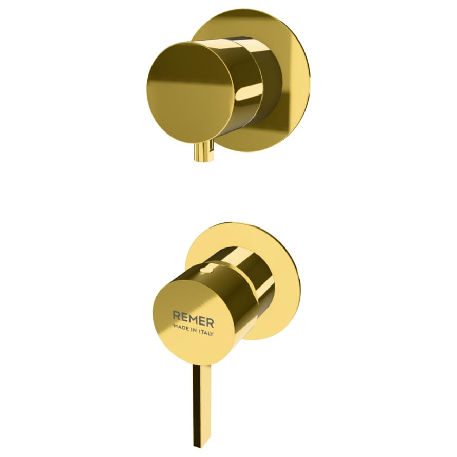 Плитка Remer Metrica Смеситель встраиваемый для душа METRICA золото глянцевое  поверхность глянец